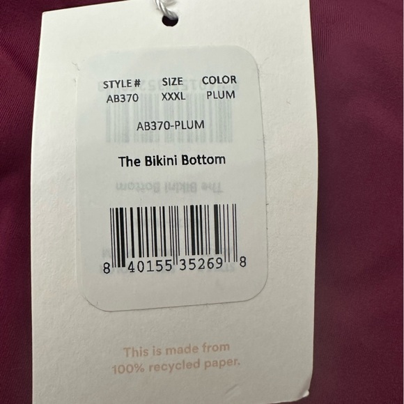 Andie Swim The Bikini Bottom in Plum Size XXXL Full-Coverage Bikini Plus Size - Picture 2 of 6